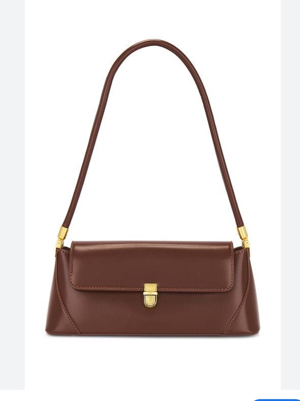 8 Other Reasons Brown Leather Shoulder Bag with Gold Hardware
